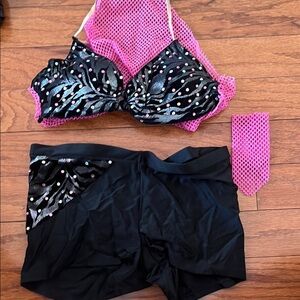 Kids Dance Costume Set - Black and Pink